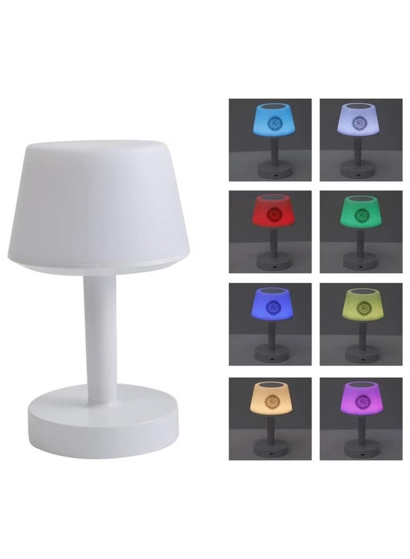 ELTRAZONE Quran Smart Touch LED Desk Lamp with Bluetooth Speaker – Quran Audio Player with Remote Control, Night Light, Multiple Reciters & Languages – Portable Islamic Gift Lamp with Speaker, Rechargeable, Touch Dimming, Bluetooth & TF Card Support - Image 4