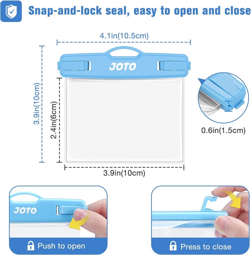 JOTO 2 Pack Waterproof Key FOB Holder Pouch with Keychain, Small Waterproof Pouch Dry Bag Car Key Case for Swimming Money Credit ID Card Cash, Waterproof Wallet for Jeep Honda Toyota Nissan -Blue - Image 4