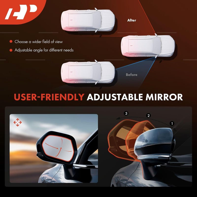 A-Premium Driver Side Power Door Mirror for Hyundai Elantra 2014-2016 - Heated Manual Folding Black - Image 5