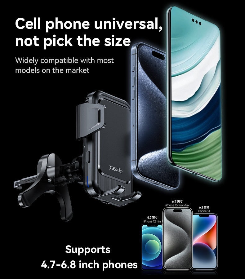 Yesido C312 Auto Align Wireless Phone Holder Fast 15W Charging & Air Vent Mount - Image 4