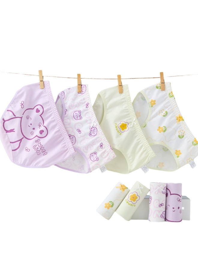 KUYING New Comfortable Skin friendly Breathable Underwear Set 0f 4