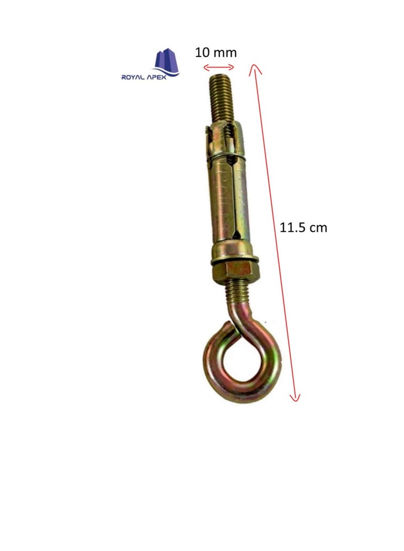 عالية القوة درع الغلاف المعدني مغلق هوك / خطاف العين | Open Hook Anchor Bolt Pack of 5 (مغلق HOOK ، 10 مم) - Image 3