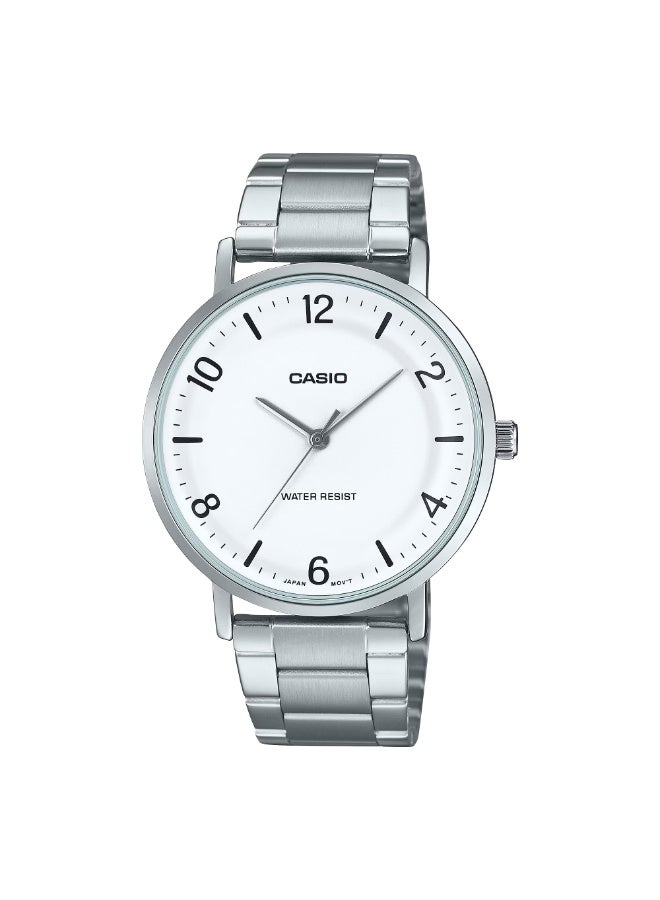 CASIO Stainless Steel Analog Concave Shaped Dial Couple Watch Set MTP-VT03D-7B + LTP-VT03D-7B - Image 3