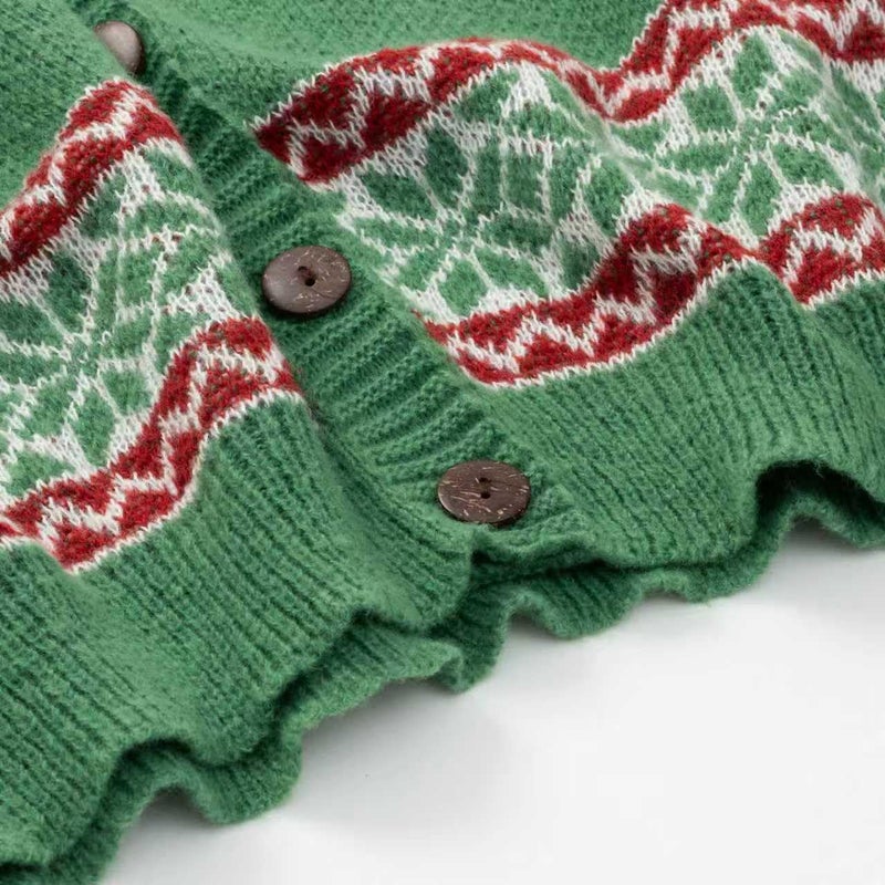 Beopjesk Women's Funny Fall Winter Long Sleeve Christmas Tree Elk Santa Claus Xmas Button Knit Cardigan Sweater Vintage Knitted Outerwear(25-Xmas-1,XL) - Image 4
