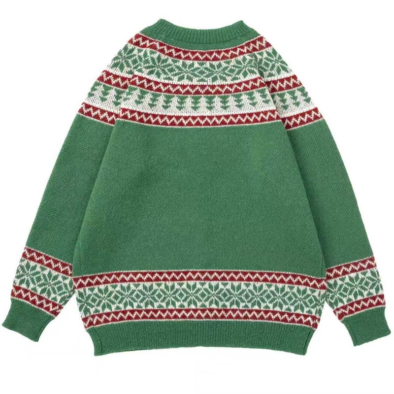 Beopjesk Women's Funny Fall Winter Long Sleeve Christmas Tree Elk Santa Claus Xmas Button Knit Cardigan Sweater Vintage Knitted Outerwear(25-Xmas-1,XL) - Image 3