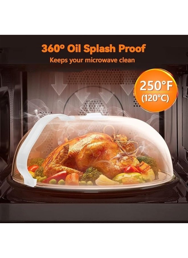 Happy Home - Microwave Cover for Food Splatter, Microwave Splatter Cover BPA Free, Microwave Plate Cover Guard Lid with Handle, Microwave Food Cover Steam Vents Keeps Microwave Oven Clean - Image 1