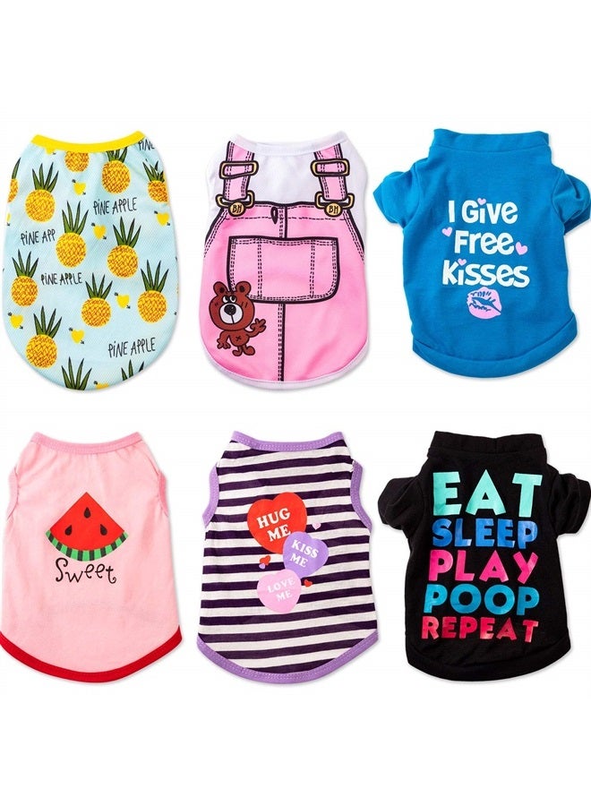 Satinior Pet Shirts Printed Puppy Shirts Dog Sweatshirt Cute Dog Clothing Cotton Dog Pullover Soft Shirt for Pet Dog Apparel Christmas New Year (M)