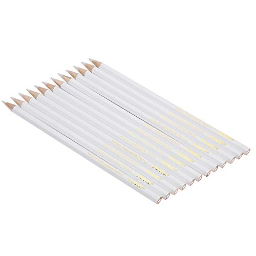 Hztyyier Sewing Fabric Pencils，Water Soluble Marking Pencils for Sewing, White, 12 Pack - Image 1