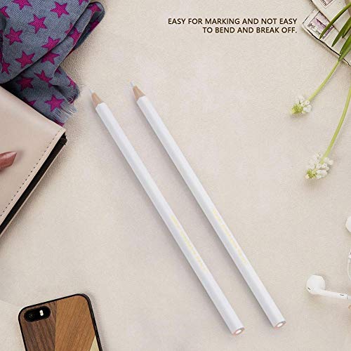 Hztyyier Sewing Fabric Pencils，Water Soluble Marking Pencils for Sewing, White, 12 Pack - Image 5