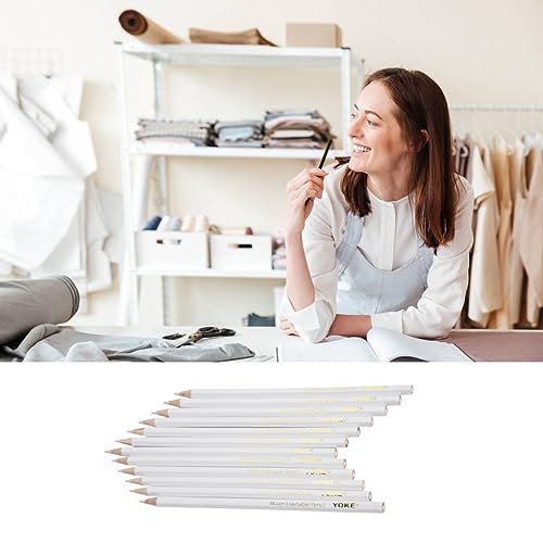 Hztyyier Sewing Fabric Pencils，Water Soluble Marking Pencils for Sewing, White, 12 Pack - Image 3