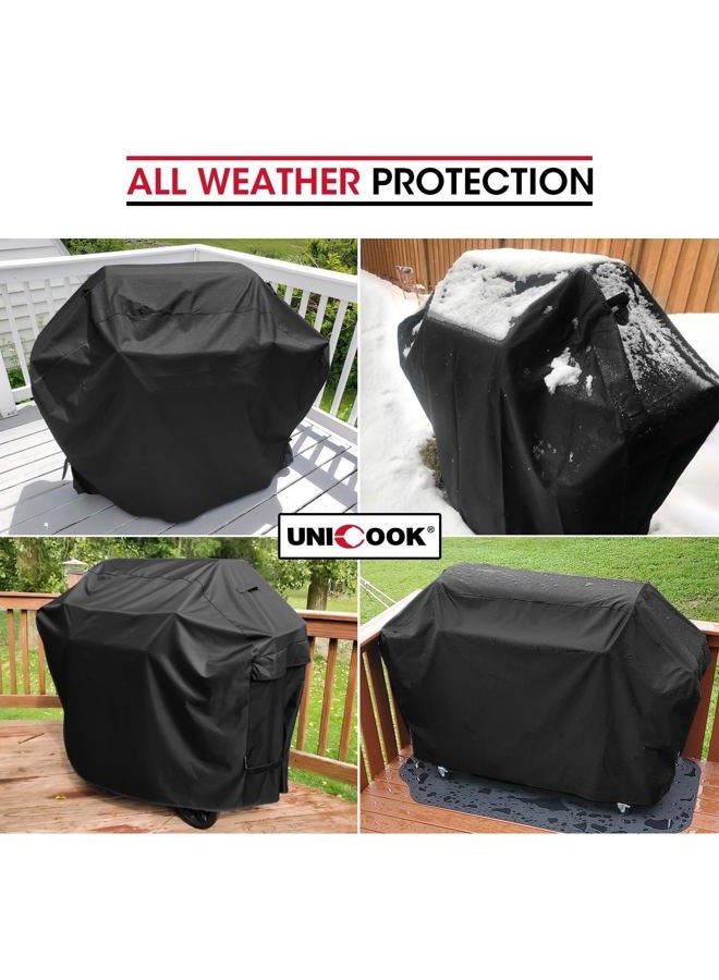 Unicook Heavy Duty Waterproof Barbecue Gas Grill Cover, 65-inch BBQ Cover, Special Fade and UV Resistant Material, Durable and Convenient, Fits Grills of Weber Char-Broil Nexgrill Brinkmann and More - Image 2