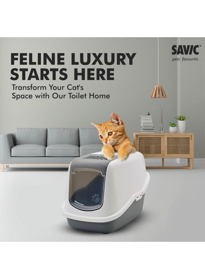 تريكسي مكافآت القطط من ماركة دكي هارتس، 50 جرامًا، ومرحاض القطط المنزلي من سافيك نيستور، 22 × 15 × 15 بوصة، (رمادي بارد) - مناسب لجميع سلالات القطط - Image 5