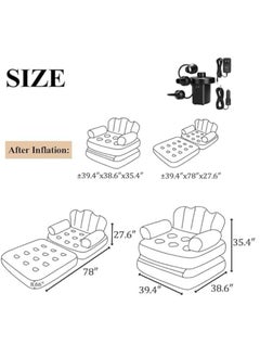 JAJEEK "New Inflatable Air Chair – 2-in-1 Sofa with L-Shaped Armrest & 5-in-1 Multifunctional Design for Ultimate Comfort"  - Image 3
