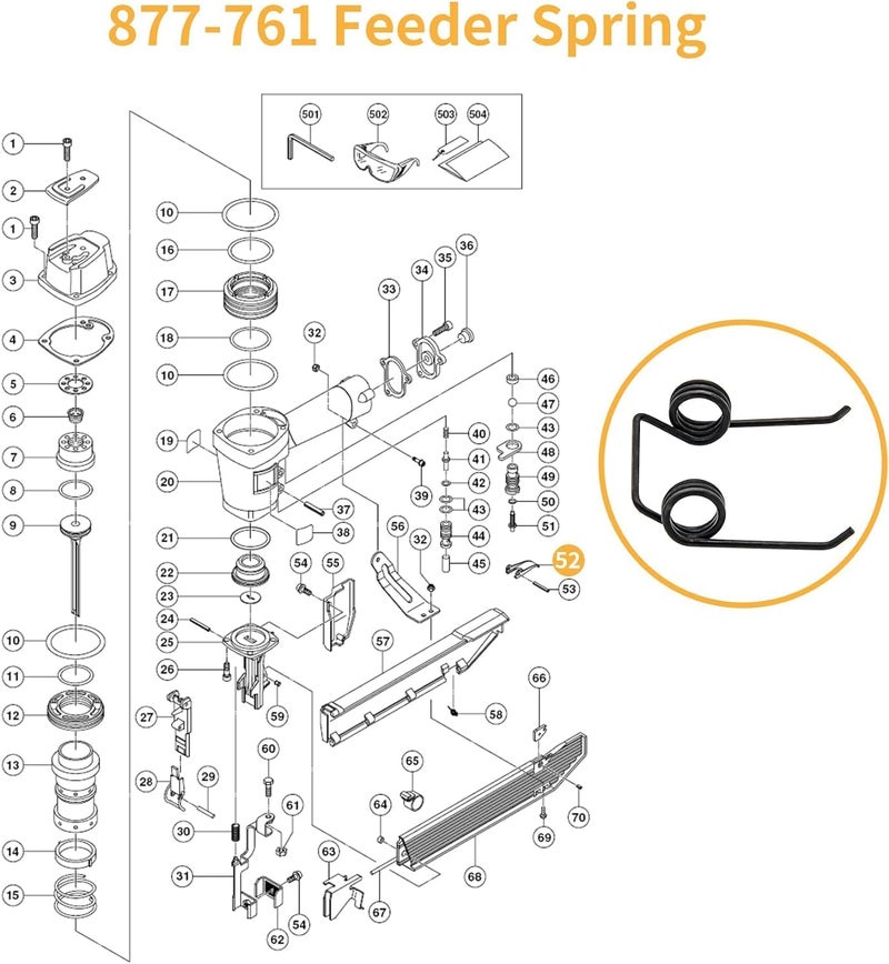 Thaekuns 10 pack 877-761 Feeder Springs for Hitachi Coil Roofing Nailer NV45AB2, NV45AB, NV50A1 - Image 4