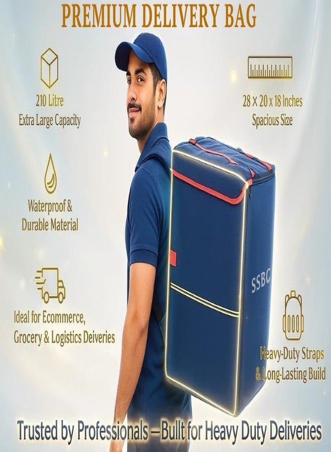 SSBC 3 Compartments E-Commerce, Courier, Logistics, Grofers, Ekart Insulated Backpack 210 Ltr For Multipurpose - Image 3