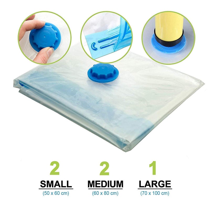 FRENYEAR Vacuum Storage Bag Reusable Vacuum Storage Space Saver Compression Sealer Bags for Clothes Quilts with Compact Hand Pump Suitable for Home TravelPack Of 1 - Image 4