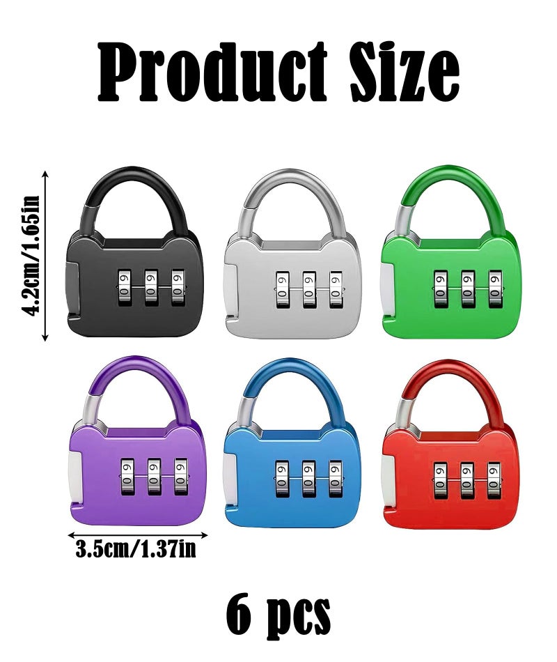 NUDFSY 6 Pcs Number Lock, Number Locks for Door, Easy to Carry 3 Digit Number TSA Locks for Luggage Backpack Lock Drawer Locker - Image 2