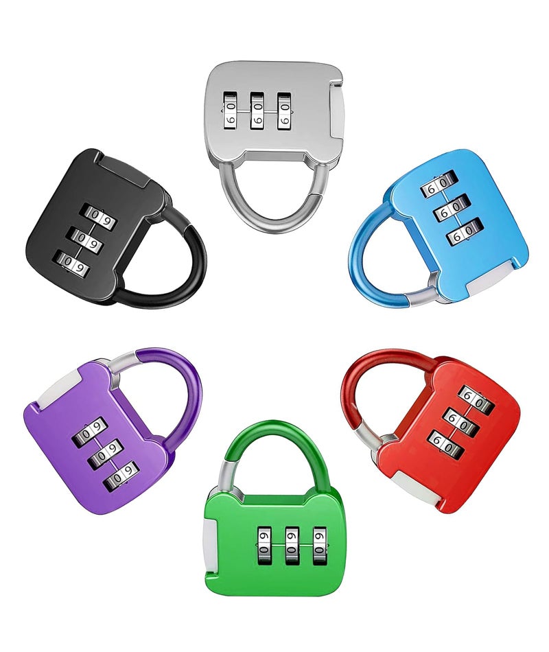 NUDFSY 6 Pcs Number Lock, Number Locks for Door, Easy to Carry 3 Digit Number TSA Locks for Luggage Backpack Lock Drawer Locker - Image 1