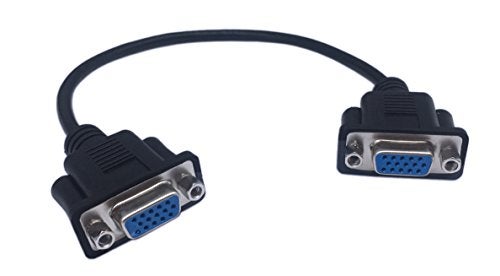 CERRXIAN 1ft VGA SVGA 15 Pin HD15 Female to Female Gender Changer Adapter Extension Video Monitor Cable for PC Laptop TV Porjector（ff） - Image 1