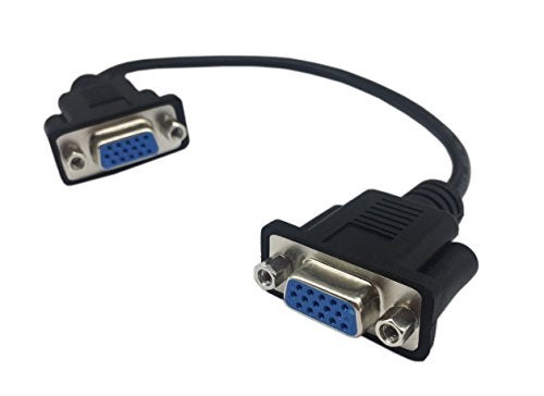 CERRXIAN 1ft VGA SVGA 15 Pin HD15 Female to Female Gender Changer Adapter Extension Video Monitor Cable for PC Laptop TV Porjector（ff） - Image 2