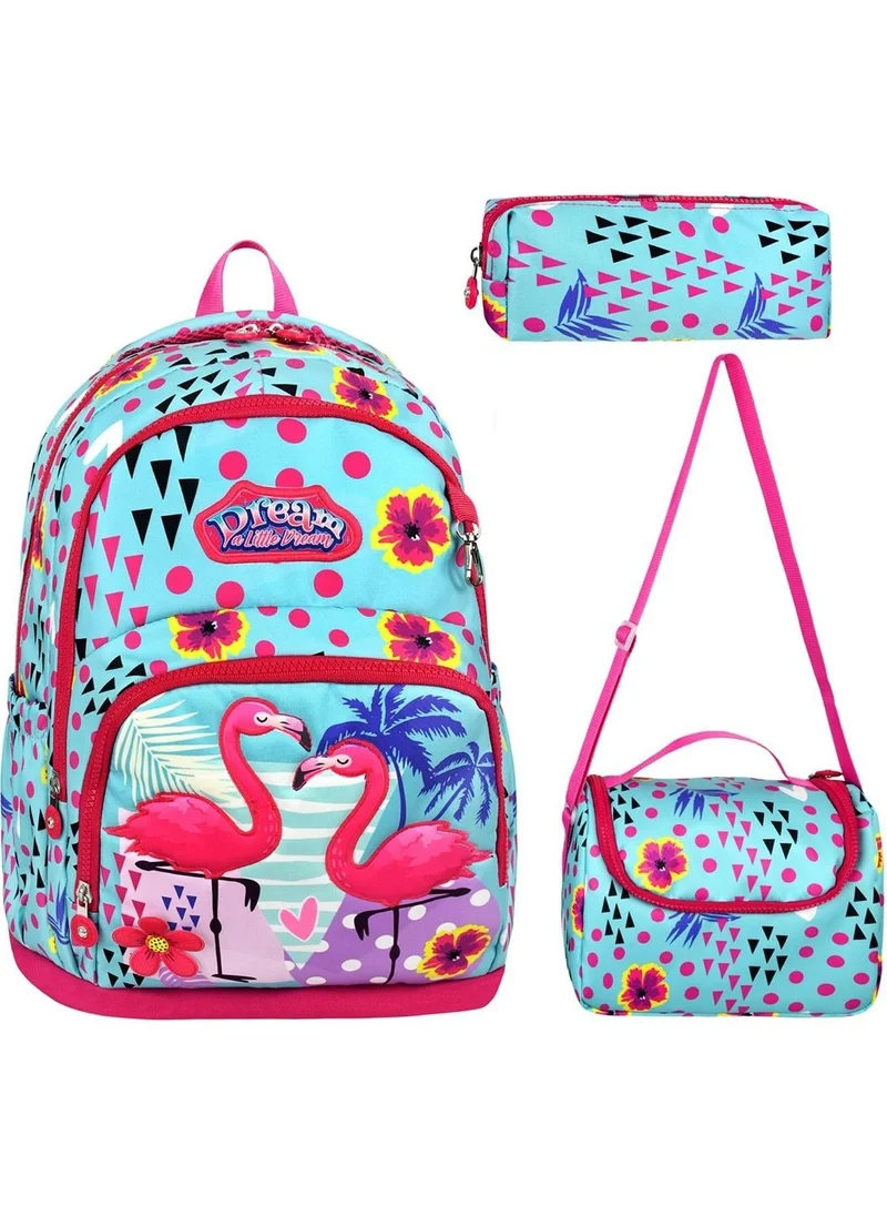 Masho Trend Dream Flamingo School Bag + Thermal Nutrition + Pencil Case Stork Bag Primary School Bag Backpack