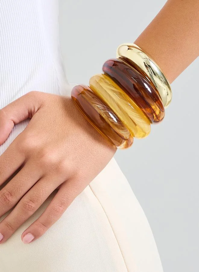 ستايلي Set of 4 - Resin Cuff Bracelet