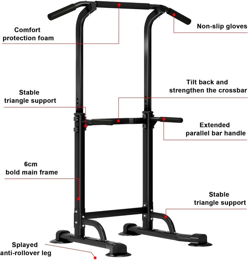 DOFEN Power Tower, Adjustable Multi-Function Pull Up Bar Power Tower Dip Station Home Gym Strength Training Fitness Equipment 330 LBS, Simple Installation, Durable Home Fitness Equipment - Image 5