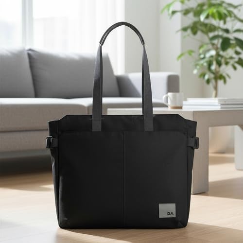 DailyObjects Recycled PET Dual Color Key Tote Bag For Women & Girls | Stylish Ladies Purse for Everyday Essentials | Fits any Laptop Upto 15.6 Inch | Padded Laptop Compartment - (Space Black) - Image 4