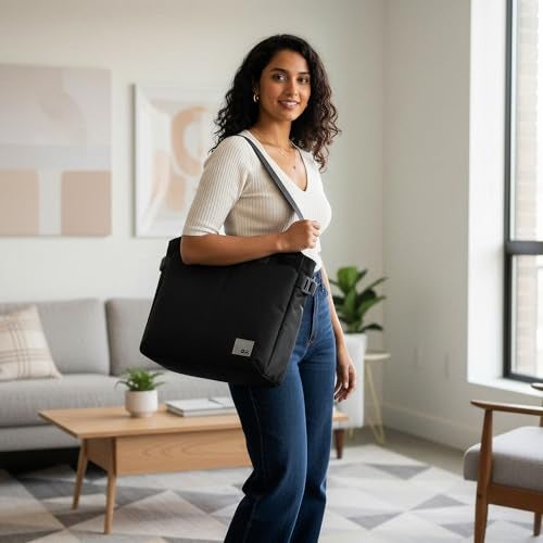 DailyObjects Recycled PET Dual Color Key Tote Bag For Women & Girls | Stylish Ladies Purse for Everyday Essentials | Fits any Laptop Upto 15.6 Inch | Padded Laptop Compartment - (Space Black) - Image 2