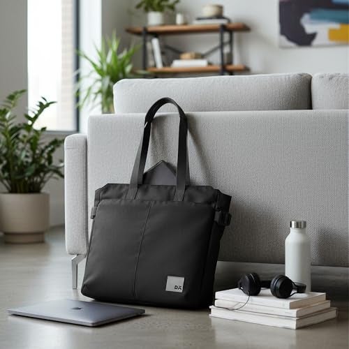 DailyObjects Recycled PET Dual Color Key Tote Bag For Women & Girls | Stylish Ladies Purse for Everyday Essentials | Fits any Laptop Upto 15.6 Inch | Padded Laptop Compartment - (Space Black) - Image 3