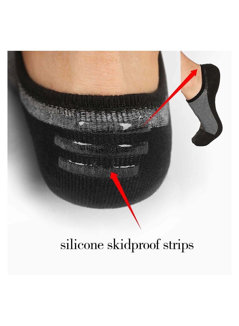 SYOSI Mens Ankle Athletic Socks Low Cut Breathable Running Comfort Sports Trainer Cotton Casual Non-Slip No Show for Men and Women Invisible Crew Boat EUR44-49 6Pairs - Image 3