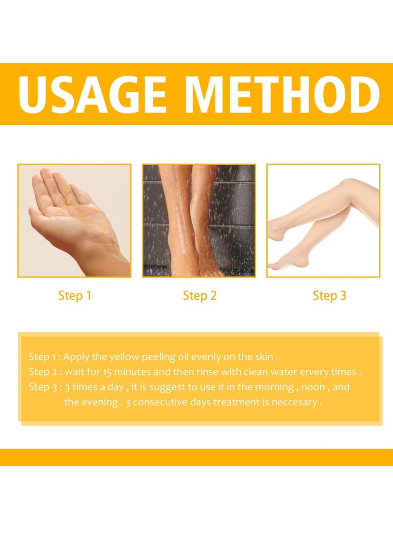 Zikra Peeling Oil, Yellow Exfoliating Face Oil, Strong Clean, Brightening Moisturizing, Exfoliating Peeling Solution for Dark Skin, Body All Skin Type - Image 3