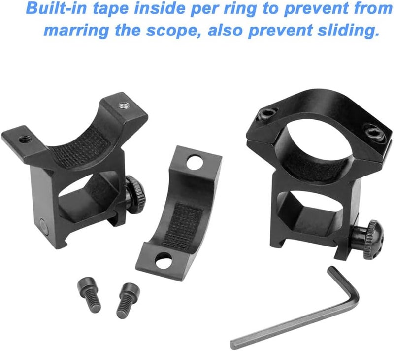 Modkin Store 1'' Scope Rings, Rifle Scope Mount High Profile Scope Mounts for Picatinny Rail (1 inch, 2 Pieces) - Image 4