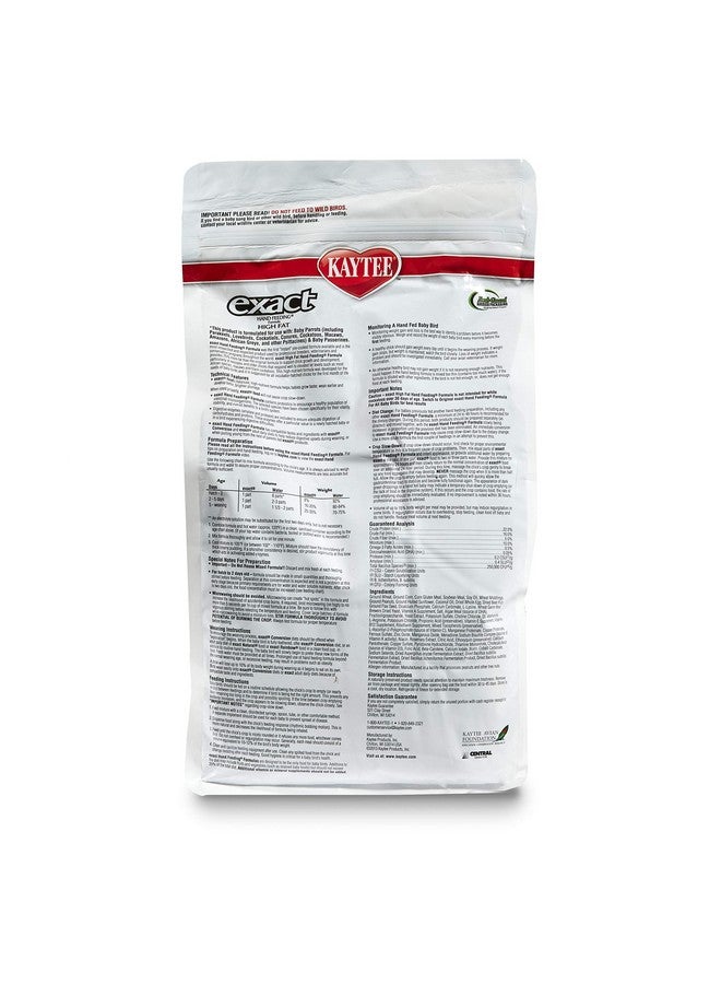Kaytee Exact Hand Feeding High Fat Formula Pet Bird Baby Food For Parrots, Parakeets, Lovebirds, Cockatiels, Conures, Cockatoos, and Macaws, 5 Pound - Image 2