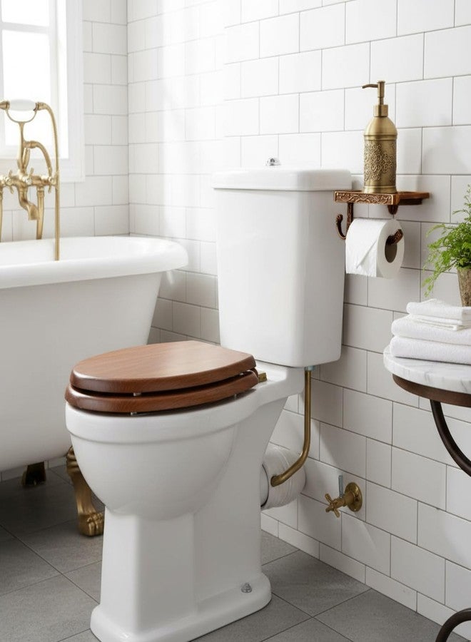 LemonRoad 2 Pack Vintage Carved Toilet Paper Holder with Shelf, Antique Wall-Mounted Tissue Roll Holder with Phone Storage Rack, Rust-Resistant Bathroom Accessories - Image 5