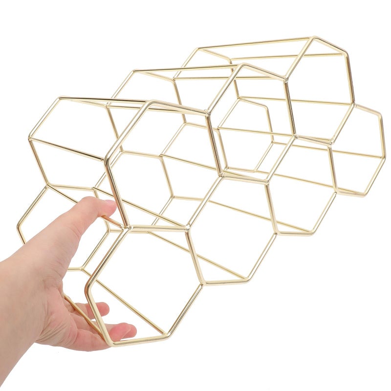 Metal Wine Bottle Stand 7 Hole Countertop Rack Hollow Design for Home Bar Dining Room Decor - Image 5