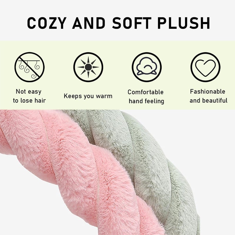 KVAEY Fluffy Car Steering Wheel Cover, 15 Inches Anti-Slip Round Fuzzy Winter Steering Wheel Protector, Soft Warm Plush Steering Wheel Cover for Women Girls, Car Accessories (Black, Round) - Image 5