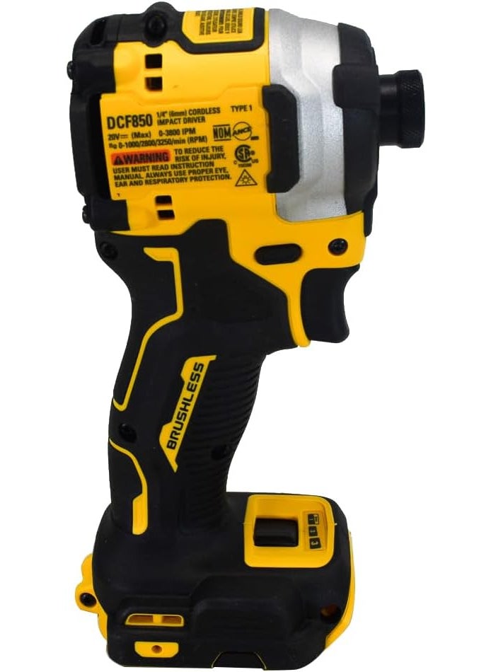 DEWALT DeWalt ATOMIC 20V MAX Brushless Cordless Compact 025Inch Impact Driver Tool with Variable 3Speed Trigger Black and Yellow  - Image 4