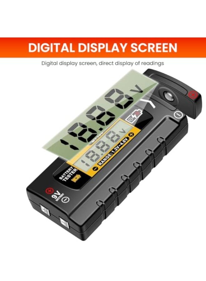 ® Digital Battery Tester, Household Battery Tester, Universal Battery Checker for 1.4~4.8V  9V Batteries, Capacity Analyzer Push-up for AA, AAA, C/D//PP3 Battery - Image 4