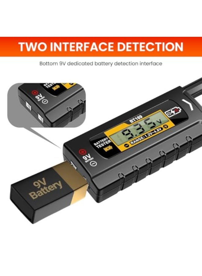 ® Digital Battery Tester, Household Battery Tester, Universal Battery Checker for 1.4~4.8V  9V Batteries, Capacity Analyzer Push-up for AA, AAA, C/D//PP3 Battery - Image 3