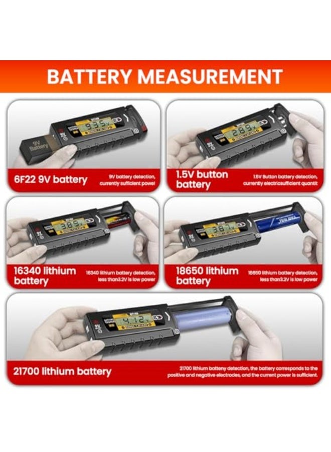 ® Digital Battery Tester, Household Battery Tester, Universal Battery Checker for 1.4~4.8V  9V Batteries, Capacity Analyzer Push-up for AA, AAA, C/D//PP3 Battery - Image 5