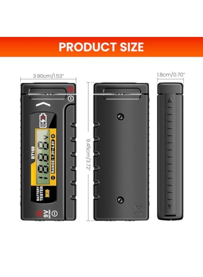 ® Digital Battery Tester, Household Battery Tester, Universal Battery Checker for 1.4~4.8V  9V Batteries, Capacity Analyzer Push-up for AA, AAA, C/D//PP3 Battery - Image 2