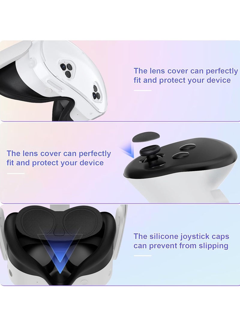 لإكسسوارات Meta Quest 3S، غطاء حماية TPU متوافق مع Oculus Quest 3S، تشمل الإكسسوارات غطاء شفاف، غطاء عدسة، وأغطية عصا التحكم - Image 3