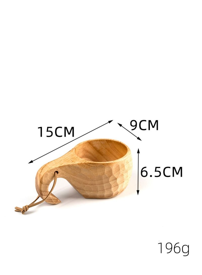 Loquat Natural Rubber Wood Wood Coffee Cup 196G 