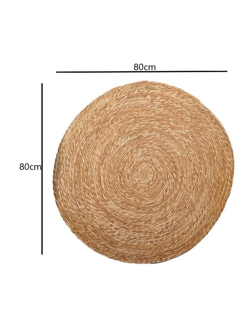 LINGWEI Round Jute Rug Carpet 80x80cm Area Rug Carpet - Image 3
