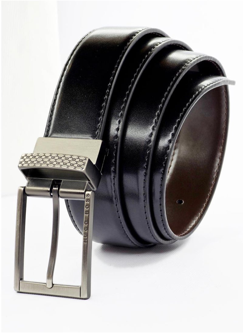 HUGO BOSS Hugo Boss Men's Leather Belt Set with Reversible Strap and Two Buckles  - Image 5