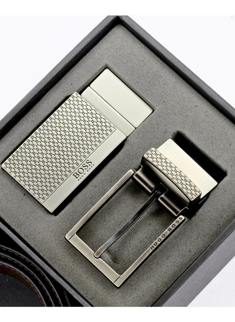HUGO BOSS Hugo Boss Men's Leather Belt Set with Reversible Strap and Two Buckles  - Image 2