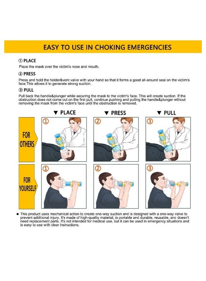 Generic Respiratory trainer, suffocation emergency rescue mask, artificial cardiopulmonary device, rescue device with 2 masks, anti-suffocation device, portable emergency suffocation device, household kit, first aid device - Image 3