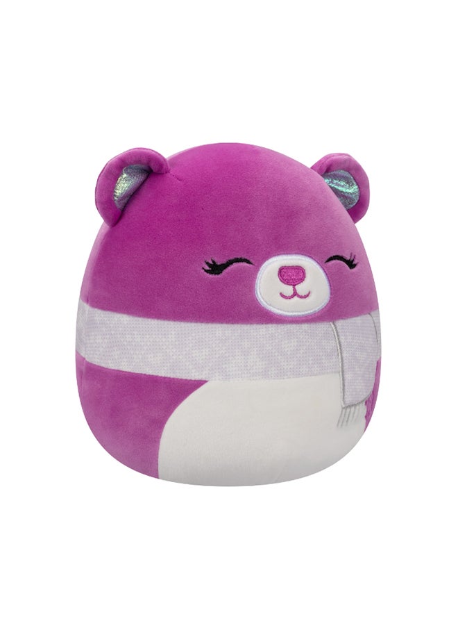 Squishmallows 7.5 inch Crisanta Purple Bear W/Scarf , Officially Licensed Kellytoy Plush Toy, Colorful Soft Toy, Gift for Kids, Girls & Boys Washable Squishy Stuff Toy Multicolor All Age  - Image 2