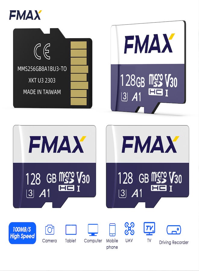 اف ماكس بطاقة ذاكرة مايكرو SDXC بسعة 128 جيجا فائقة السرعة والتوافق مع فئة 10 (U3/V30/3D) لتلبية جميع احتياجاتك مع سرعة قراءة 95 ميجابايت/ثانية - Image 4
